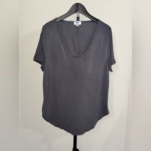 Old Navy Women's Scoop Neck Short Sleeve Tee - Charcoal Gray
